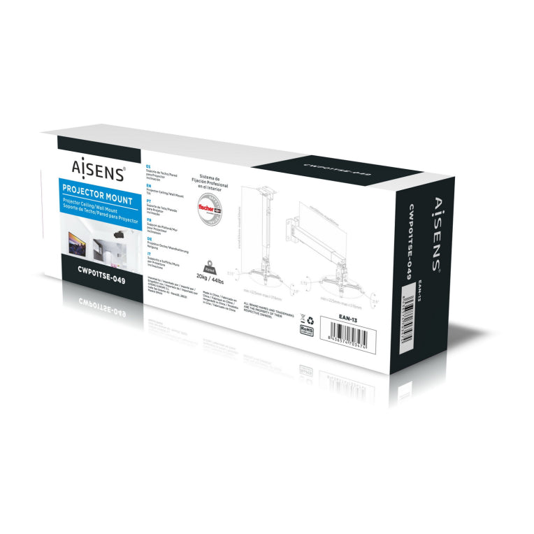 AISENS CWP01TSE-049 montaje para projector Pared/techo Blanco