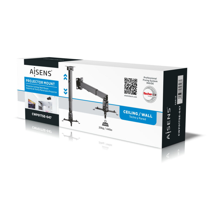 AISENS CWP01TSE-047 montaje para projector Pared/techo Negro