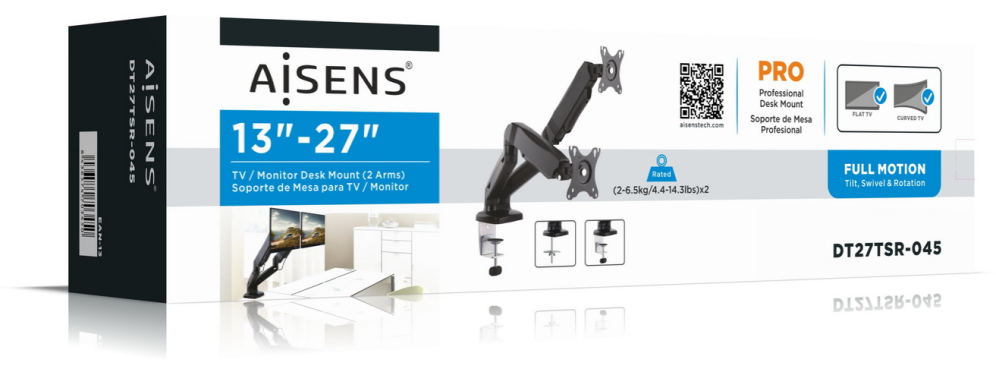 AISENS DT27TSR-045 soporte para monitor 81.3 cm (32") Negro Escritorio - detalle