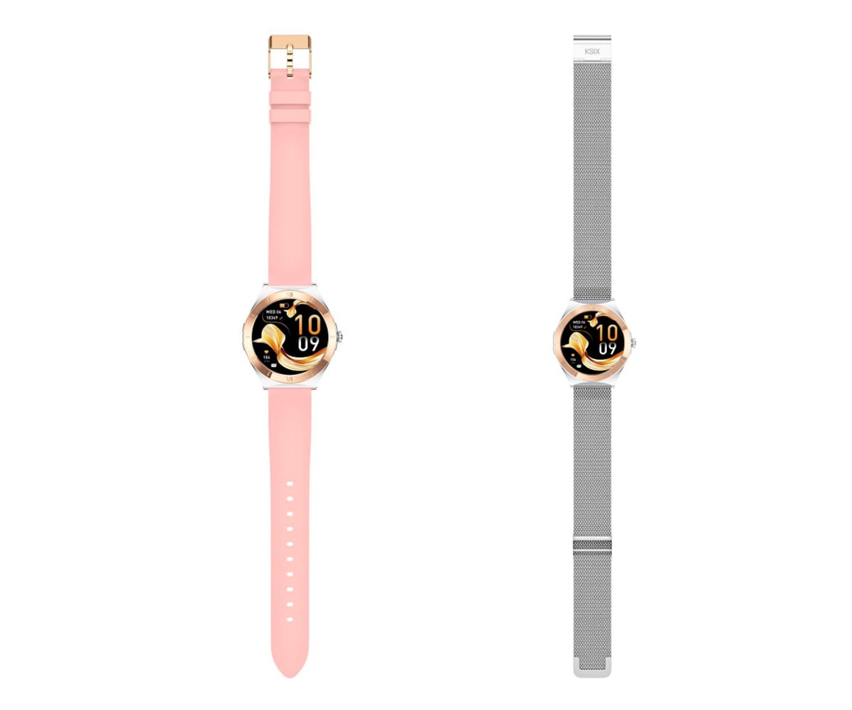 KSIX LYA ROSA / SMARTWATCH 1.19"/ 2 CORREAS (METAL + SILICONA) - detalle