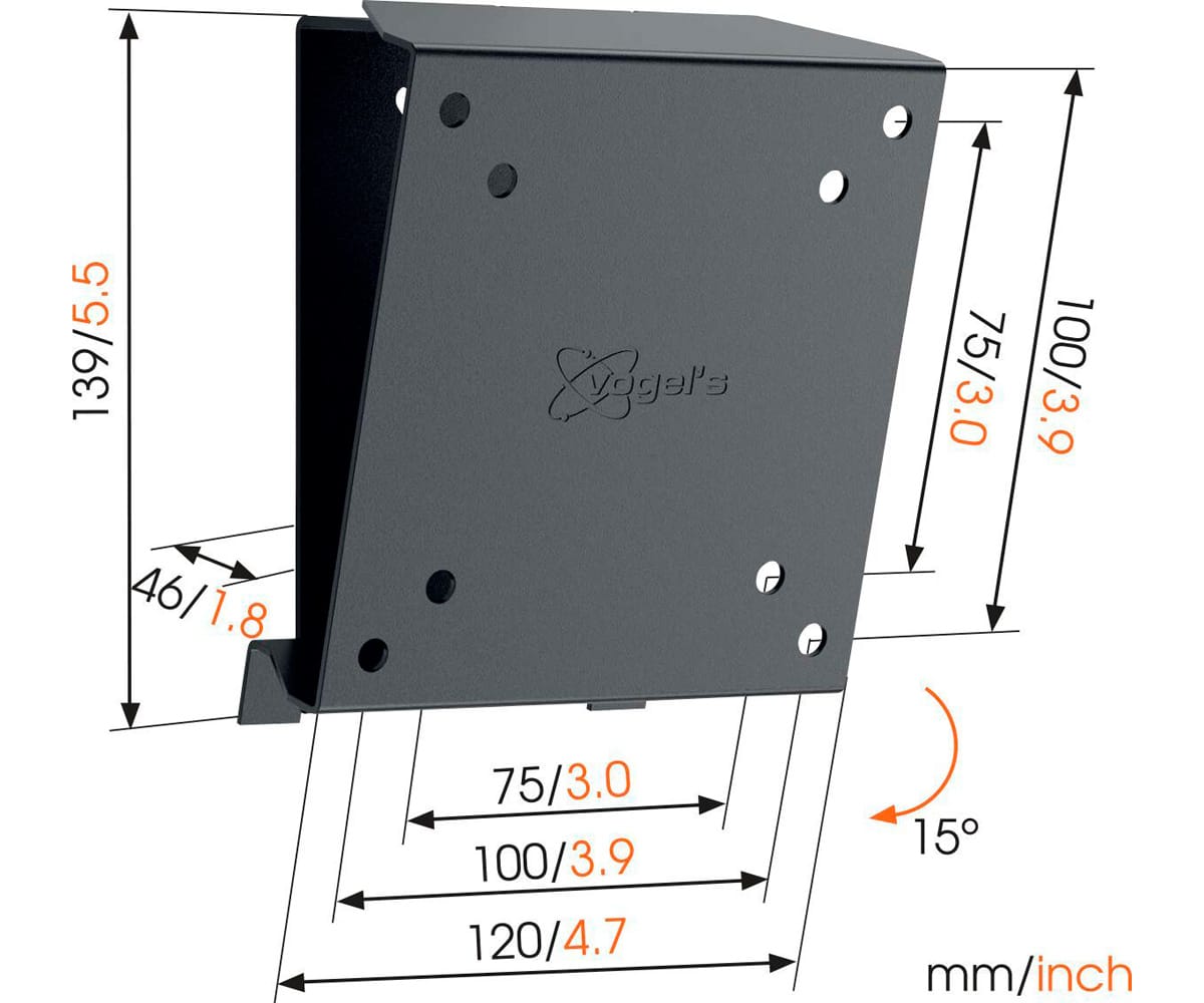 VOGEL'S MA1010 NEGRO / SOPORTE DE PARED INCLINABLE PARA TV DE 17" HASTA 26" - detalle