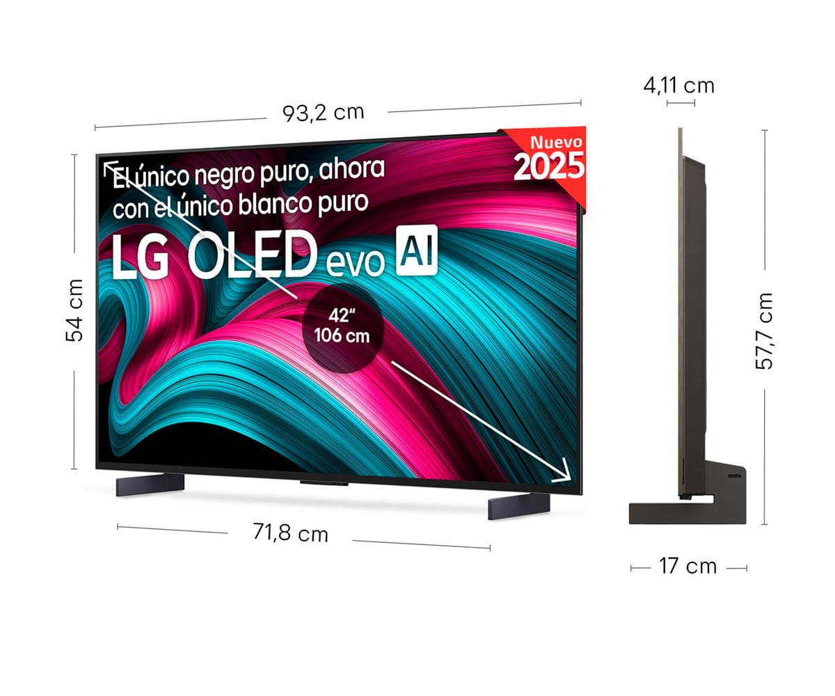 LG OLED EVO OLED42C54LA / TELEVISOR SMART TV 42" OLED 144HZ VRR UHD 4K HDR - detalle