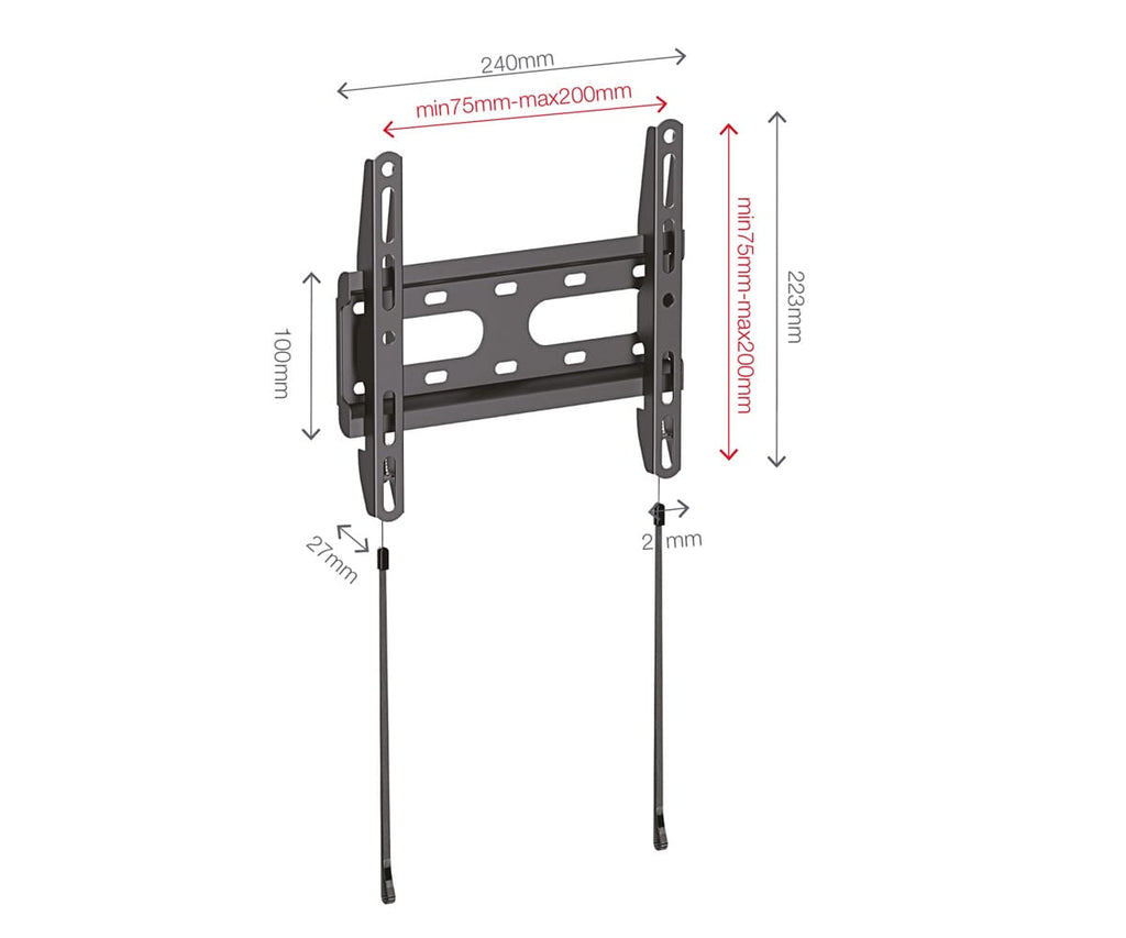 FONESTAR FIX-022BA NEGRO / SOPORTE DE PARED PARA TV / 23" A 55" - detalle