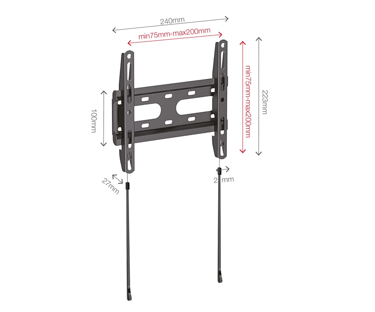 FONESTAR FIX-022BA NEGRO / SOPORTE DE PARED PARA TV / 23" A 55" - detalle