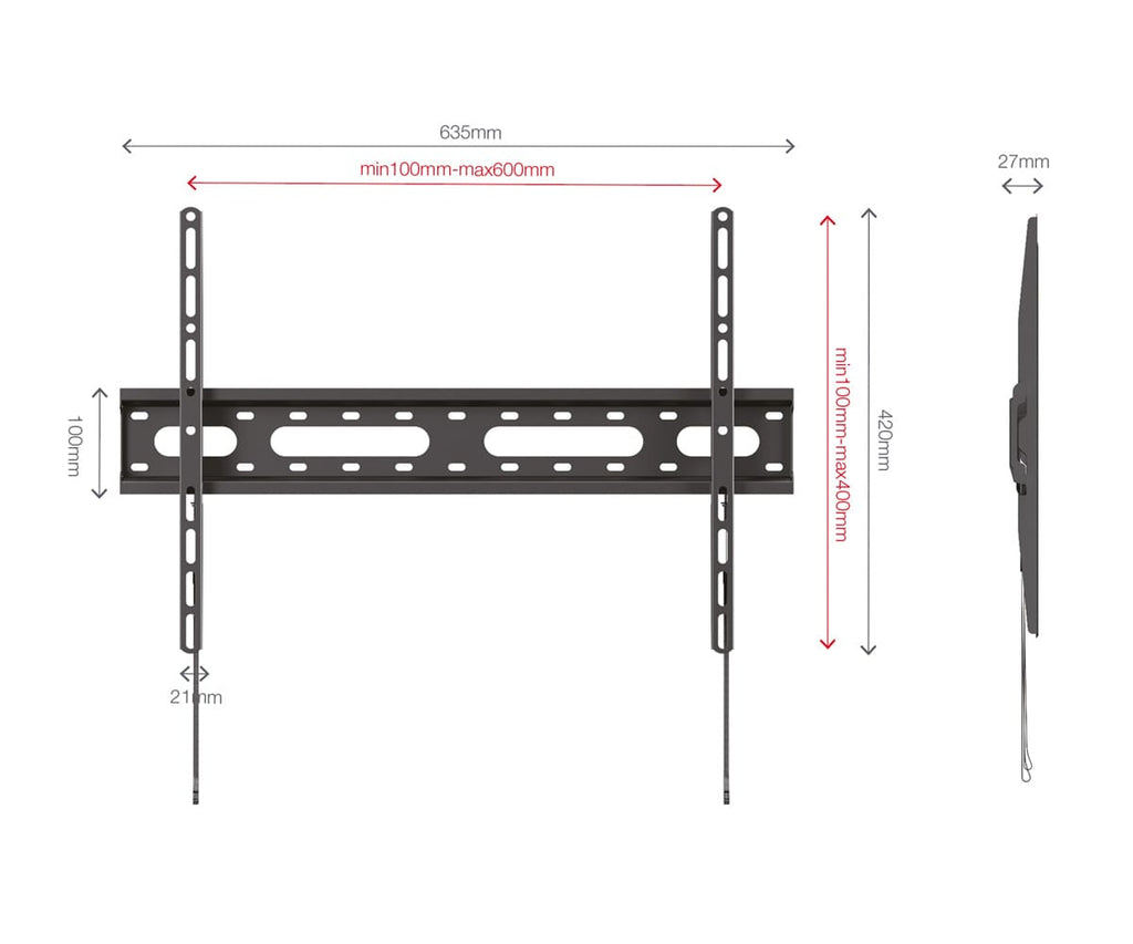 FONESTAR FIX-064BA NEGRO / SOPORTE DE PARED PARA TV / 23" A 55" - detalle