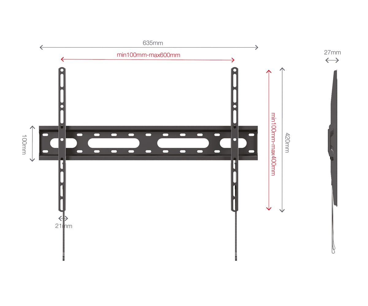 FONESTAR FIX-064BA NEGRO / SOPORTE DE PARED PARA TV / 23" A 55" - detalle