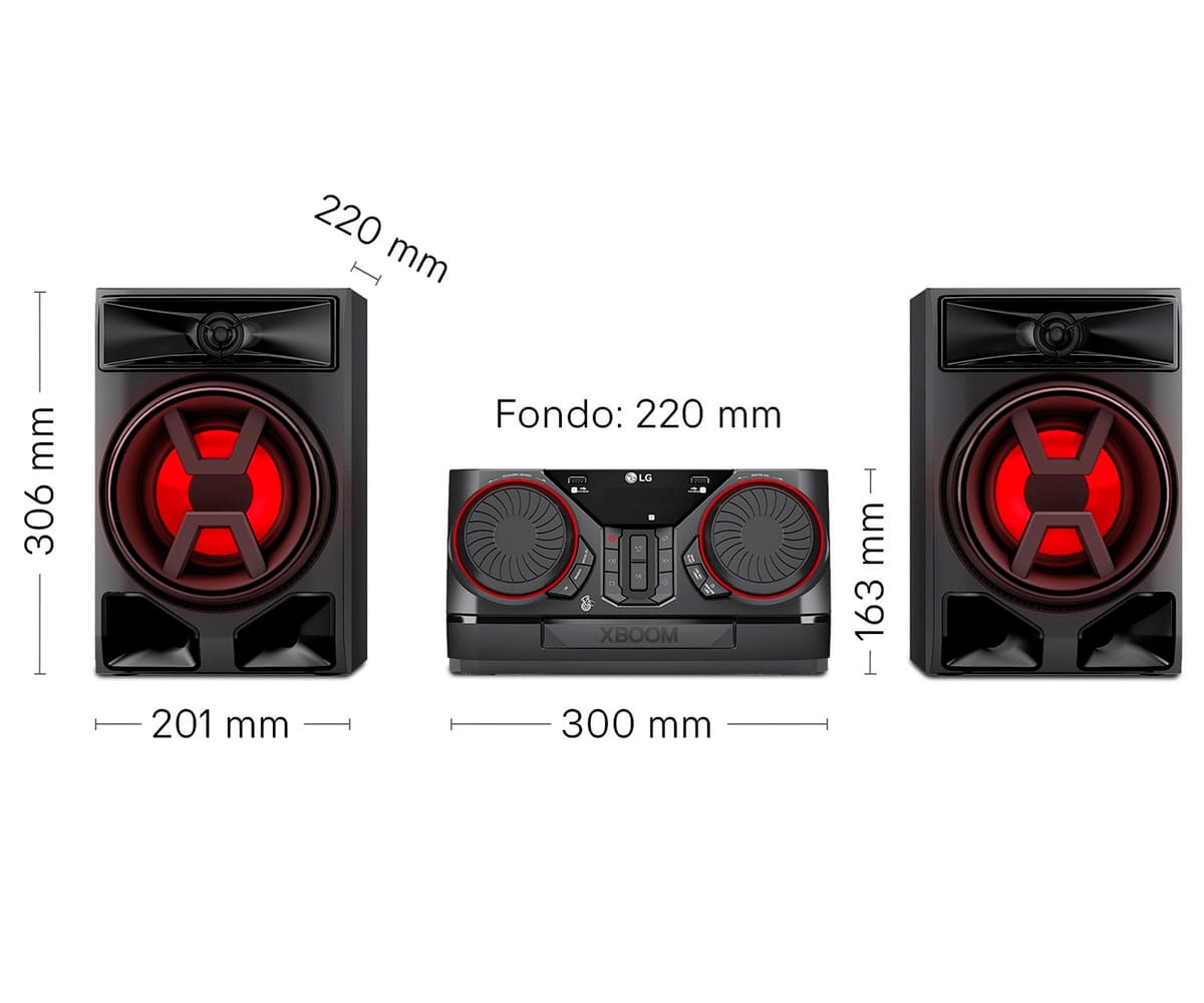 LG XBOOM LA BESTIA CK43N / SISTEMA HI-FI MINI 300W CON ALTAVOCES - detalle