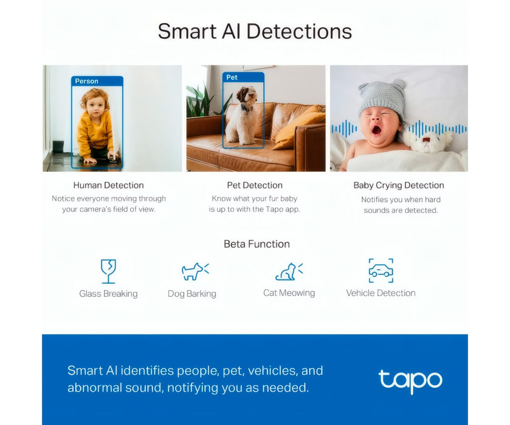 TP-LINK TC72 BLANCA / CÁMARA DE VIGILANCIA WI-FI DE 360 GRADOS CON VISTA 2K 4MP Y DETECCIÓN IA AVANZADA - detalle