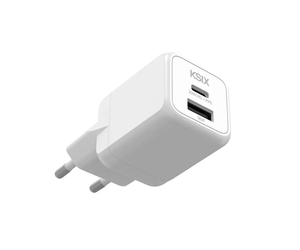 KSIX BCD20GANACB BLANCO / CARGADOR DE RED ELÉCTRICA 1 X USB-C + 1 X USB-A 20W - detalle