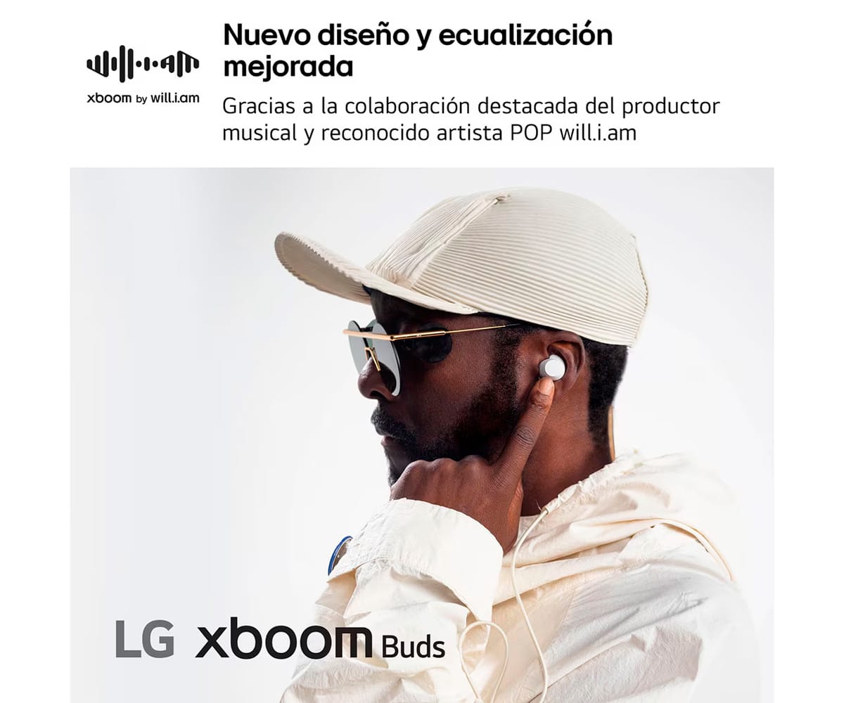 LG XBOOM BUDS BY WILL.I.AM COLOR BLANCO / AURICULARES INALÁMBRICOS BLUETOOTH - detalle