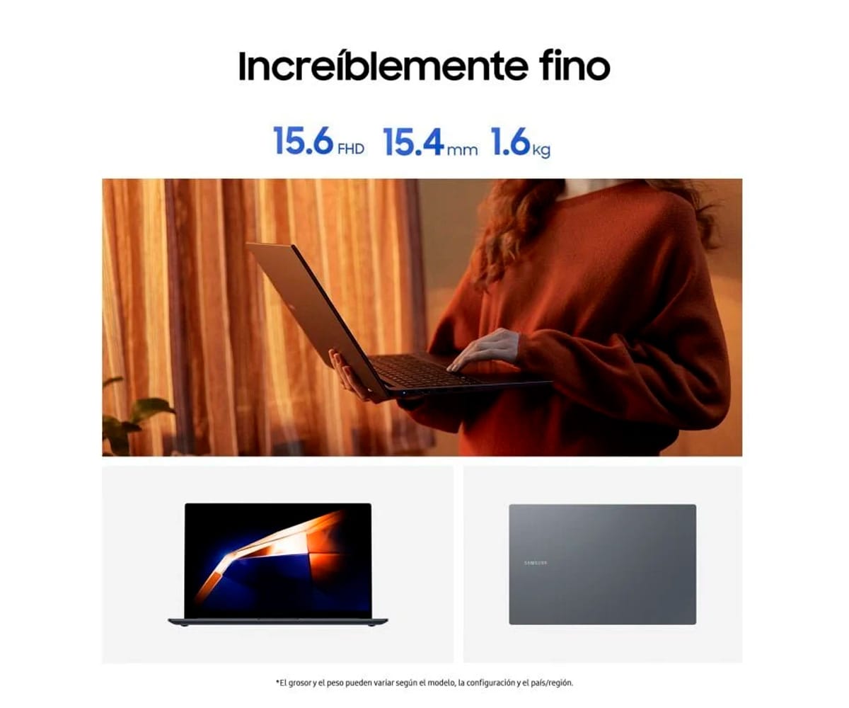 SAMSUNG GALAXY BOOK4 GRAY / 15.6" FHD LED / INTEL® CORE™ I7-1355U / 16 GB LPDDR4X / 512 GB SSD / WINDOWS 11 HOME - detalle