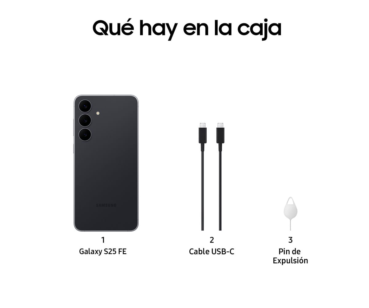 SAMSUNG GALAXY S25 FE / 8+256GB JET BLACK / 6.7" DYNAMIC AMOLED 120HZ FHD+ - detalle