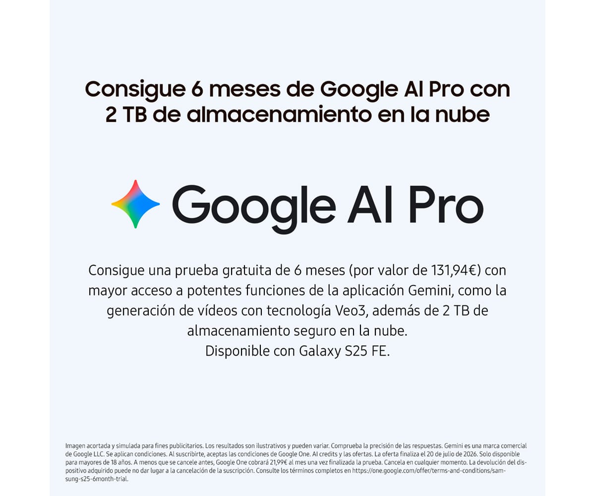 SAMSUNG GALAXY S25 FE / 8+256GB JET BLACK / 6.7" DYNAMIC AMOLED 120HZ FHD+ - detalle