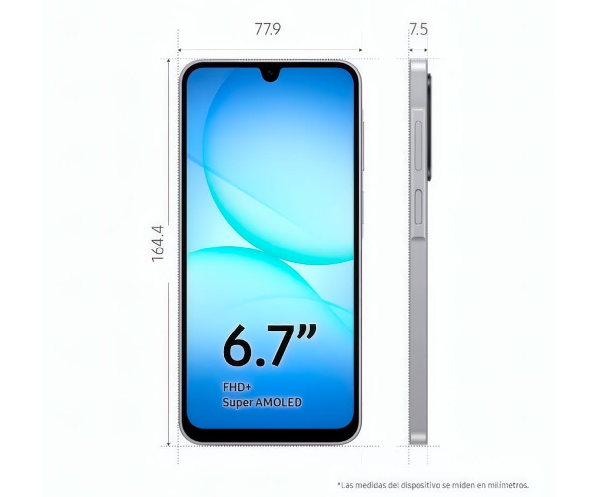 SAMSUNG GALAXY A17 5G GREY / 8+256GB / 6.7" AMOLED 90HZ FULL HD+ - detalle