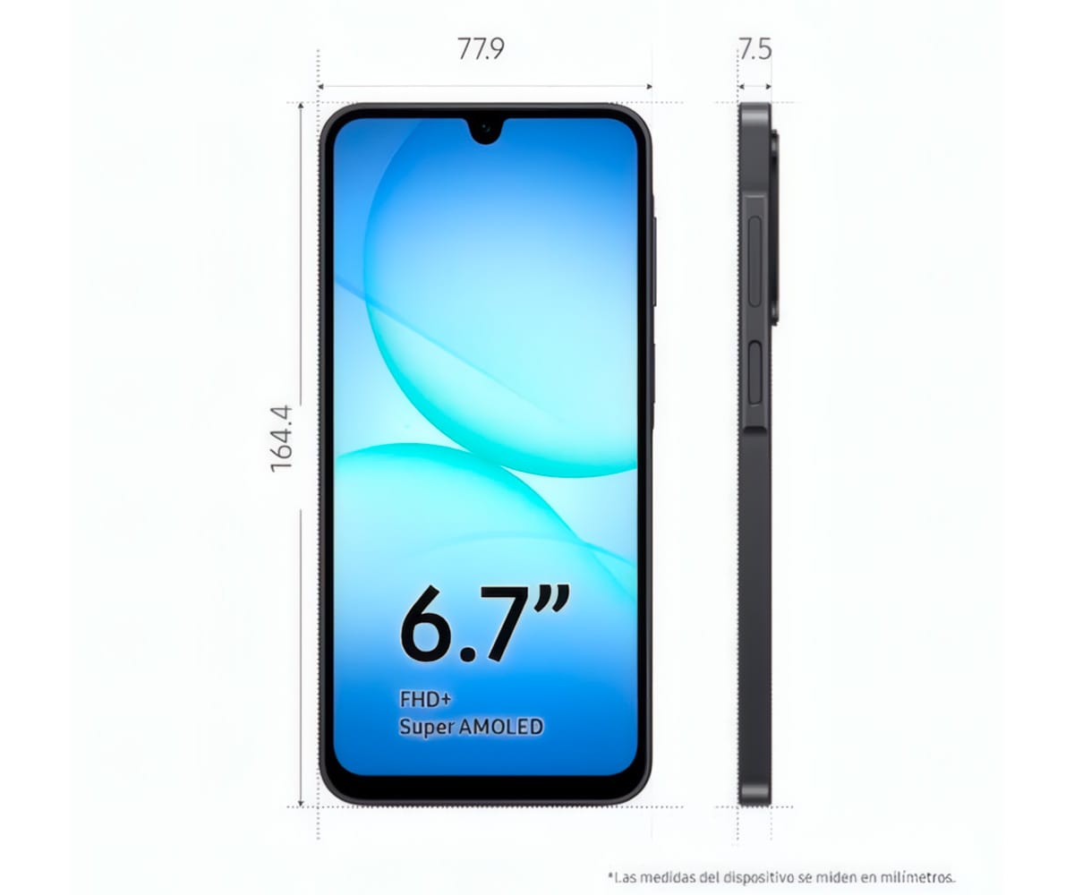 SAMSUNG GALAXY A17 5G BLACK / 8+256GB / 6.7" AMOLED 90HZ FULL HD+ - detalle