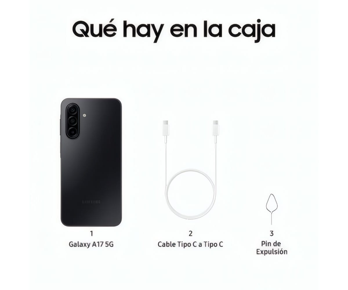 SAMSUNG GALAXY A17 5G BLACK / 8+256GB / 6.7" AMOLED 90HZ FULL HD+ - detalle