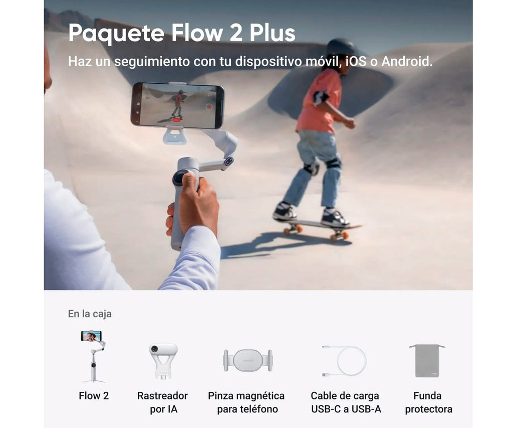 INSTA360 FLOW 2 PLUS GRAY / ESTABILIZADOR PARA SMARTPHONE - detalle