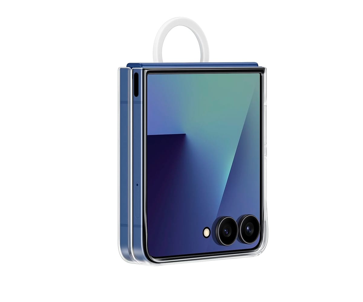 SAMSUNG FUNDA TRASERA DE SILICONA TRANSPARENTE / SAMSUNG Z FLIP7 - detalle