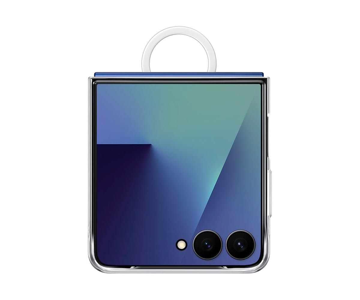 SAMSUNG FUNDA TRASERA DE SILICONA TRANSPARENTE / SAMSUNG Z FLIP7 - detalle