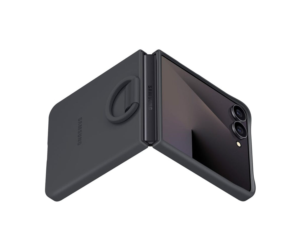 SAMSUNG FUNDA TRASERA DE SILICONA NEGRO / SAMSUNG Z FLIP7 - detalle