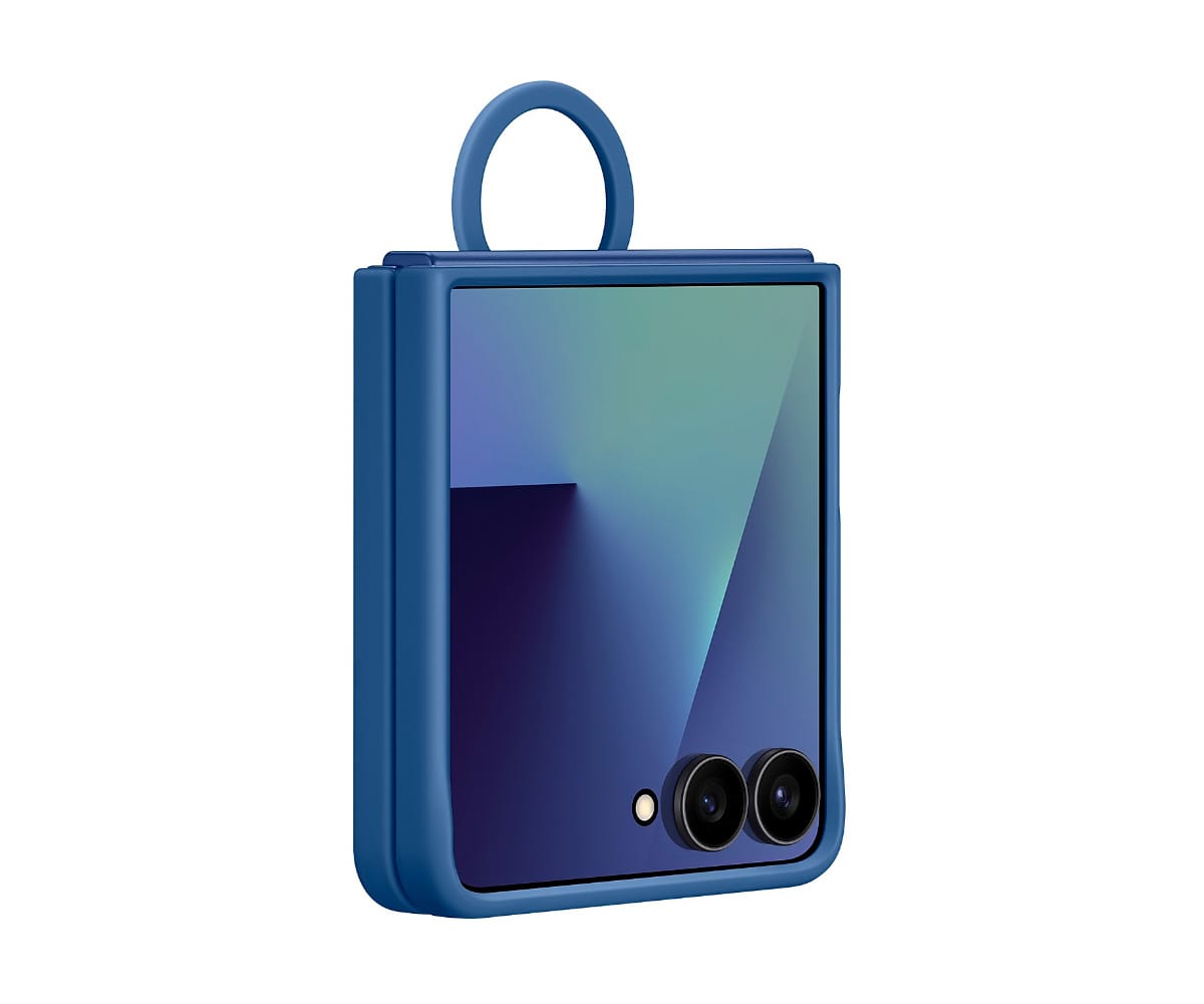 SAMSUNG FUNDA TRASERA DE SILICONA AZUL / SAMSUNG Z FLIP7 - detalle