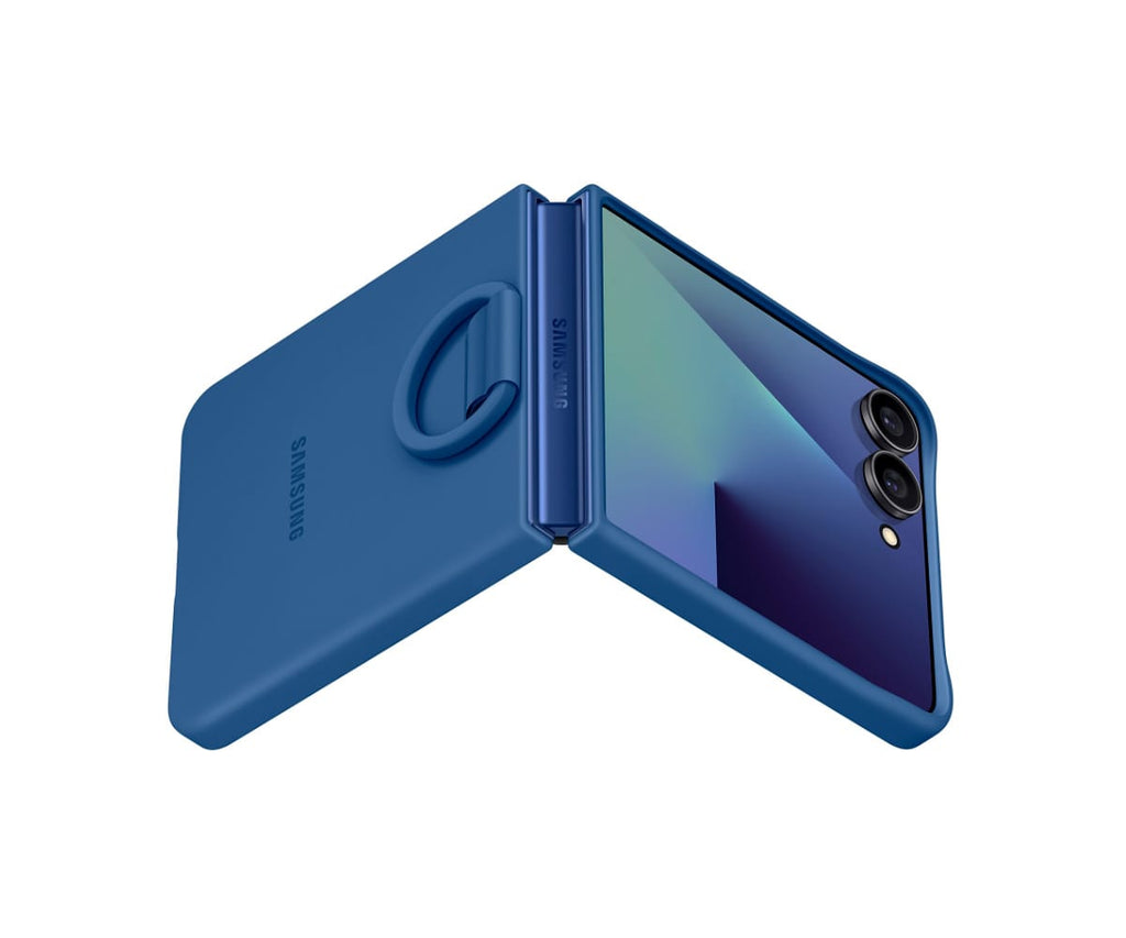 SAMSUNG FUNDA TRASERA DE SILICONA AZUL / SAMSUNG Z FLIP7 - detalle
