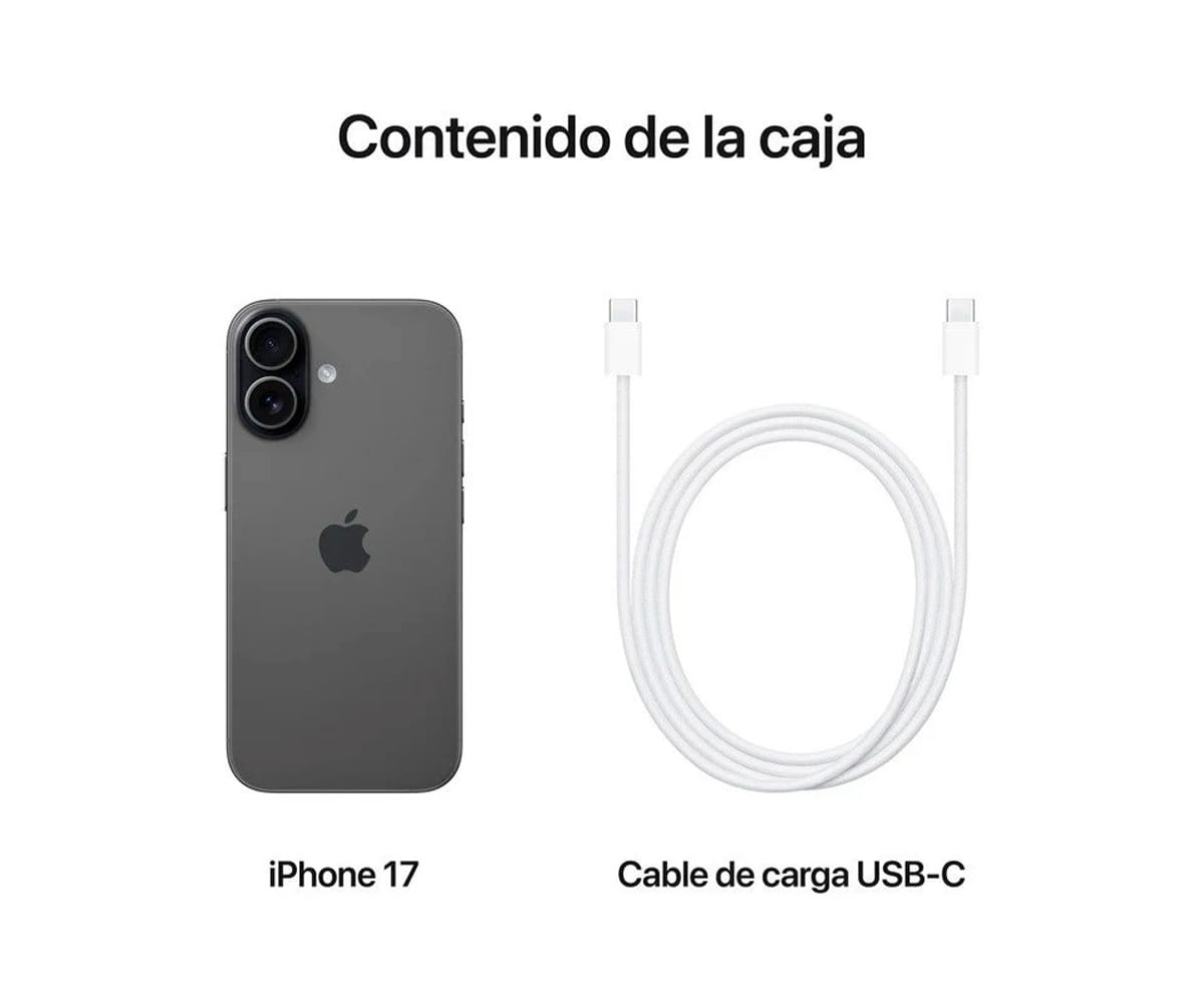 APPLE IPHONE 17 NEGRO / 8+256GB / 6.3" OLED 120HZ - detalle