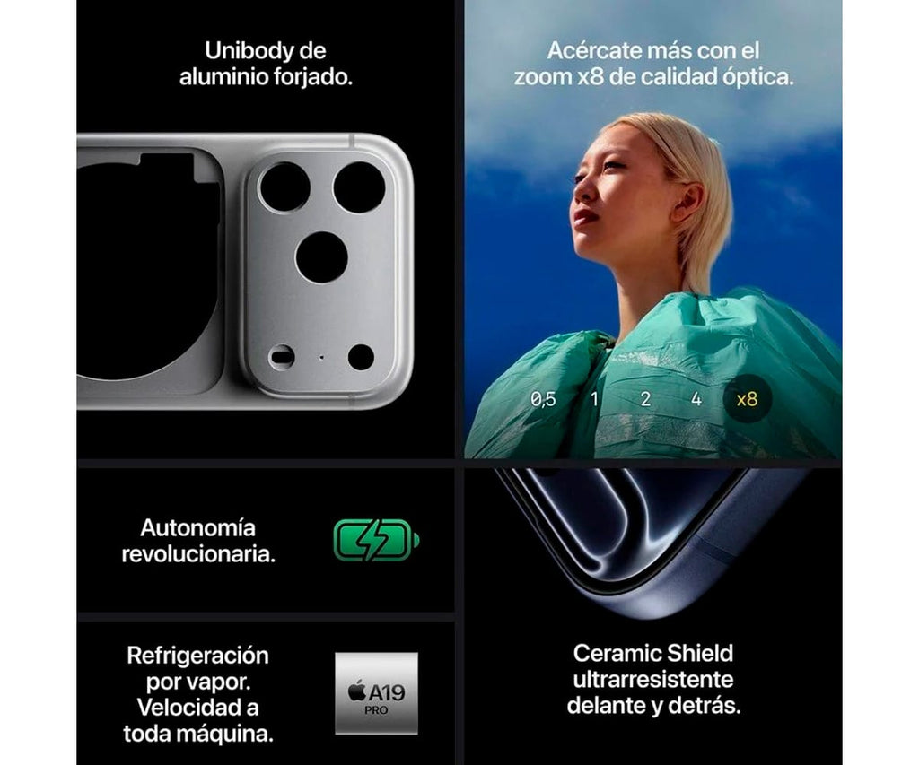 APPLE IPHONE 17 PRO AZUL OSCURO / 12+512GB / 6.3" OLED 120HZ - detalle