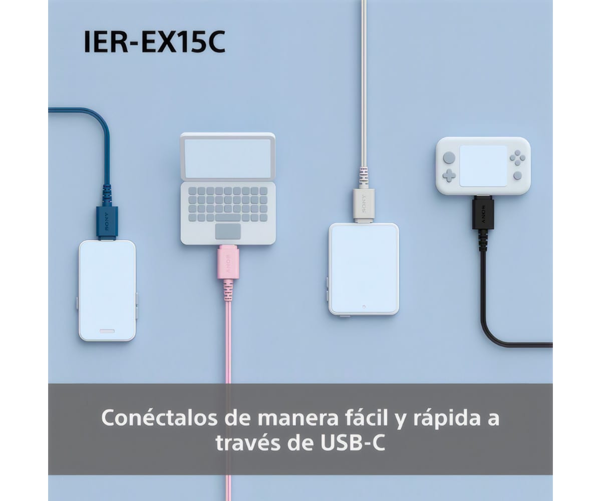 SONY IER-EX15C NEGRO / AURICULARES IN EAR CON CABLE USB-C® - detalle