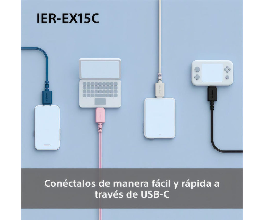 SONY IER-EX15C BLANCO / AURICULARES IN EAR CON CABLE USB-C® - detalle