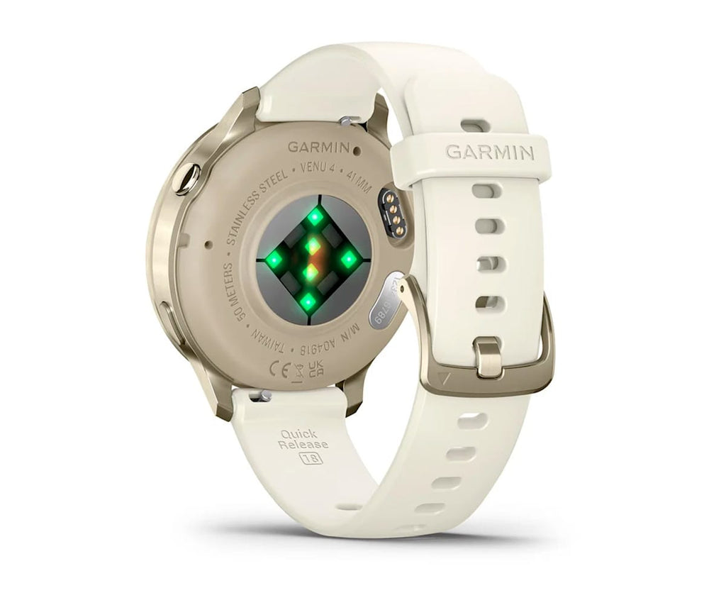 GARMIN VENU® 4 DORADO CON CORREA DE SILICONA BLANCA / SMARTWATCH 41MM - detalle