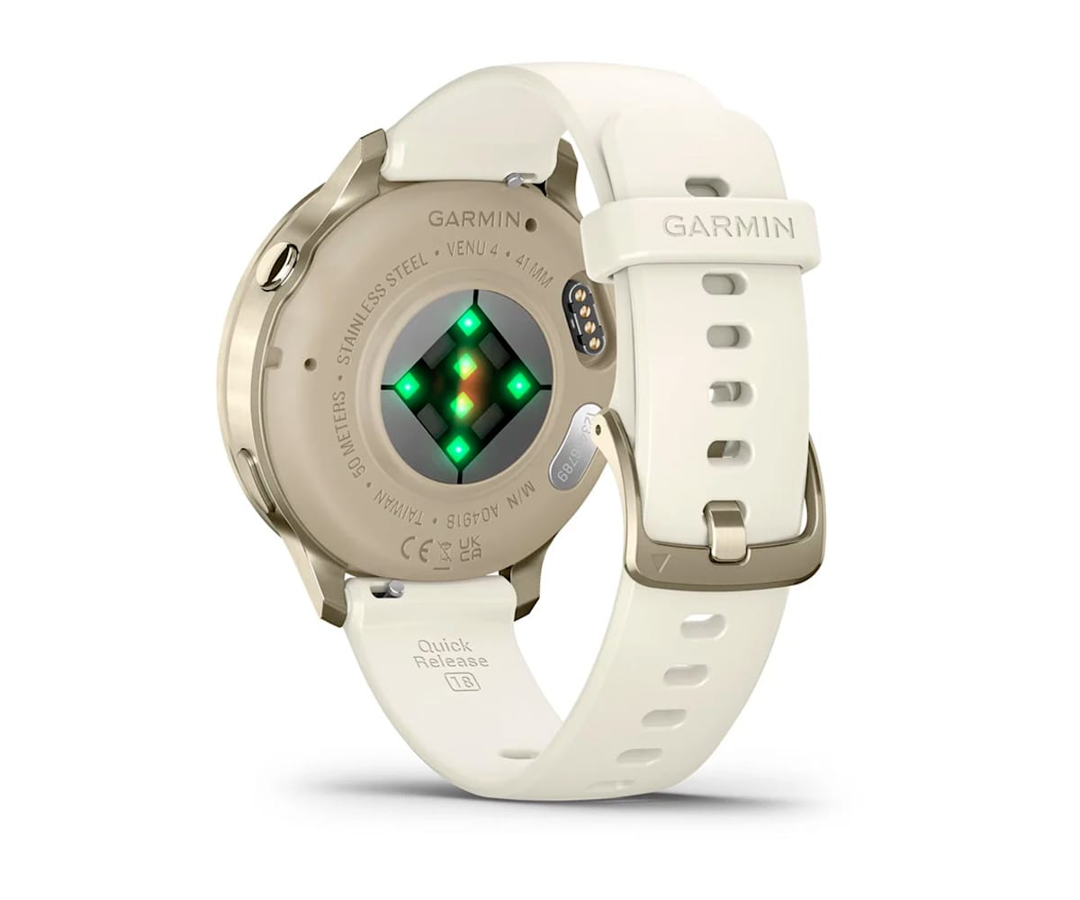 GARMIN VENU® 4 DORADO CON CORREA DE SILICONA BLANCA / SMARTWATCH 41MM - detalle