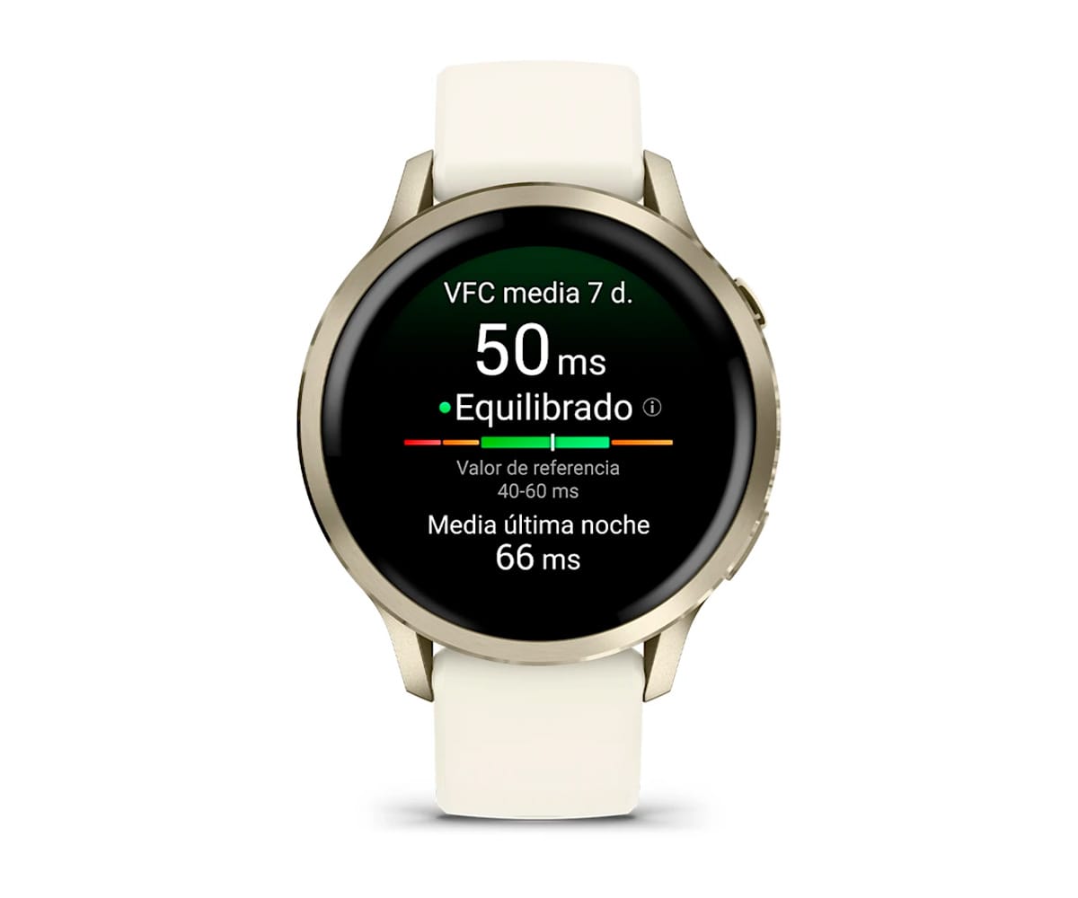 GARMIN VENU® 4 DORADO CON CORREA DE SILICONA BLANCA / SMARTWATCH 41MM - detalle