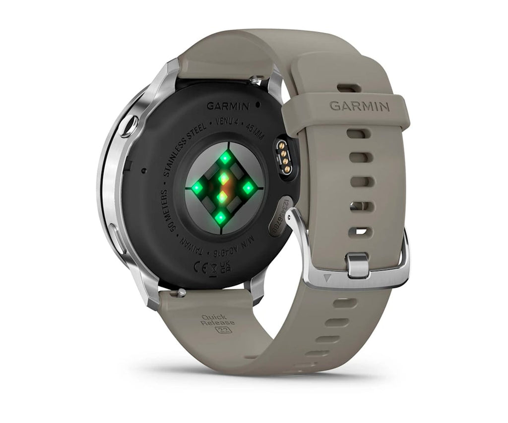GARMIN VENU® 4 PLATEADO CON CORREA DE SILICONA GRIS / SMARTWATCH 45MM - detalle