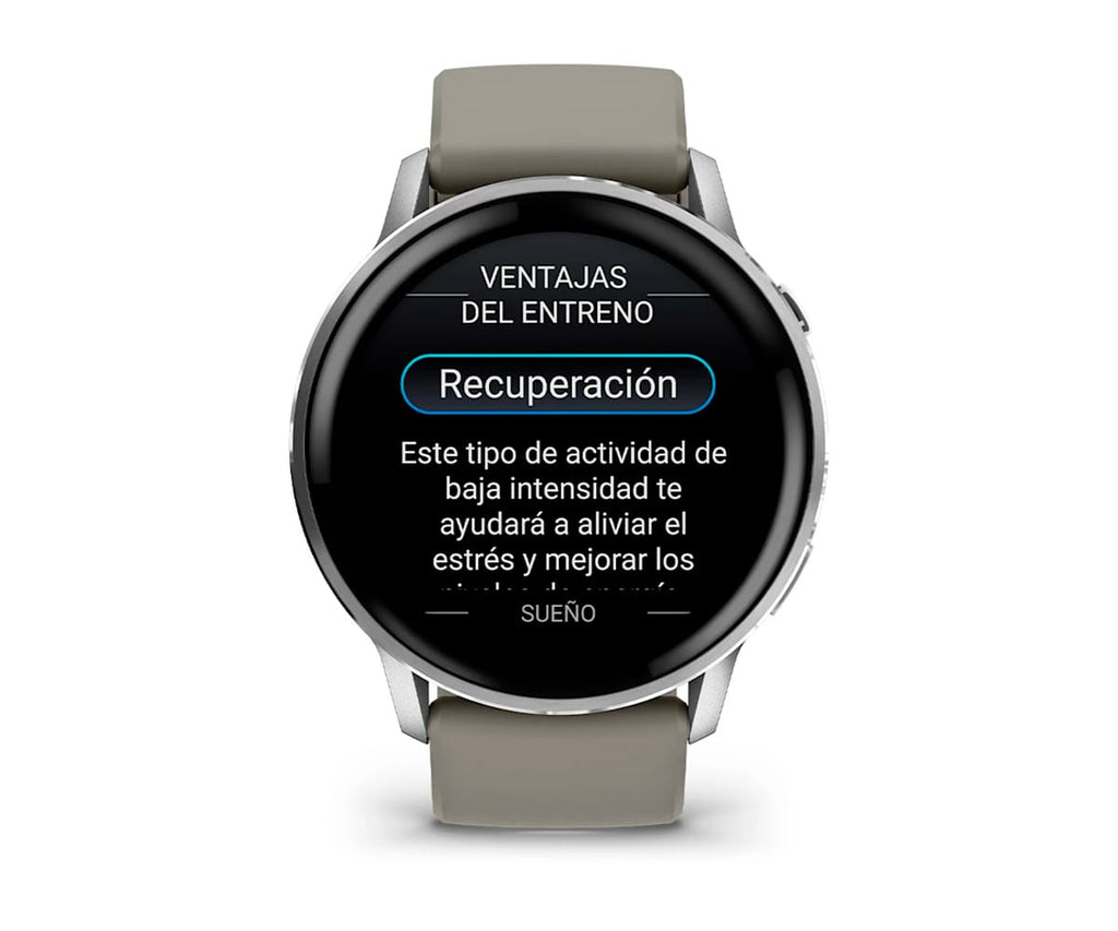 GARMIN VENU® 4 PLATEADO CON CORREA DE SILICONA GRIS / SMARTWATCH 45MM - detalle