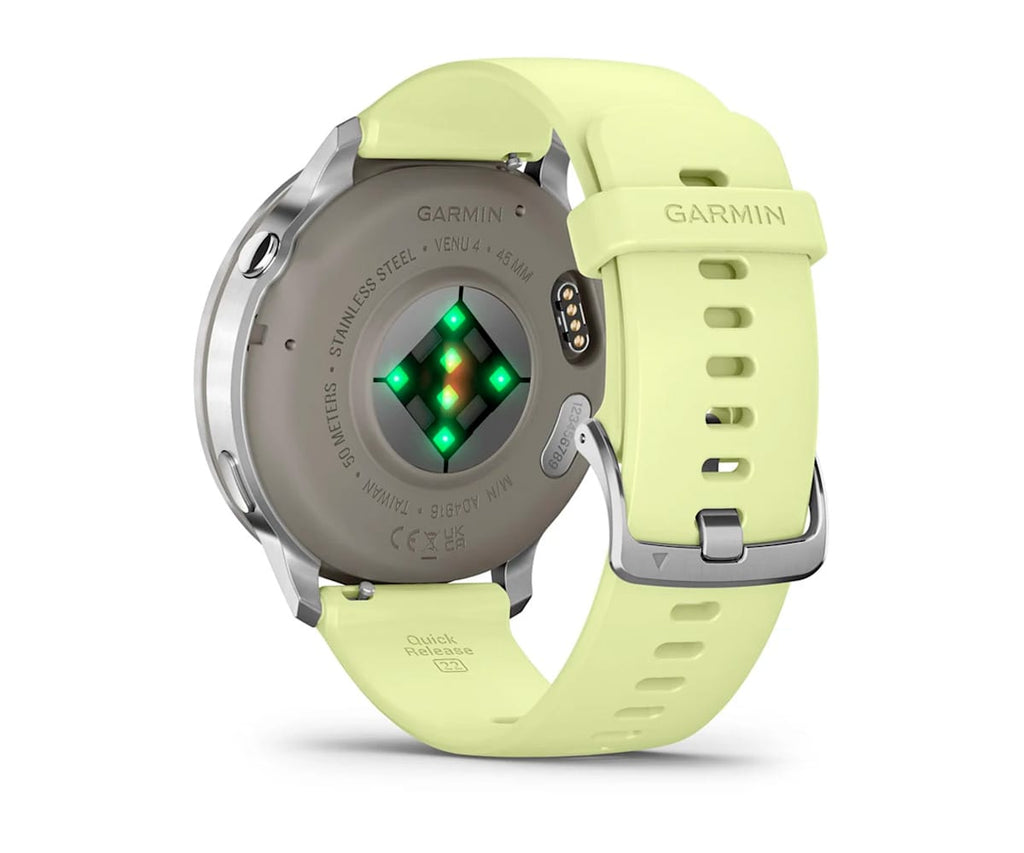 GARMIN VENU® 4 PLATEADO CON CORREA DE SILICONA AMARILLA / SMARTWATCH 45MM - detalle