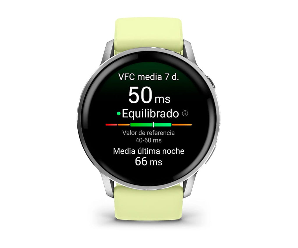 GARMIN VENU® 4 PLATEADO CON CORREA DE SILICONA AMARILLA / SMARTWATCH 45MM - detalle
