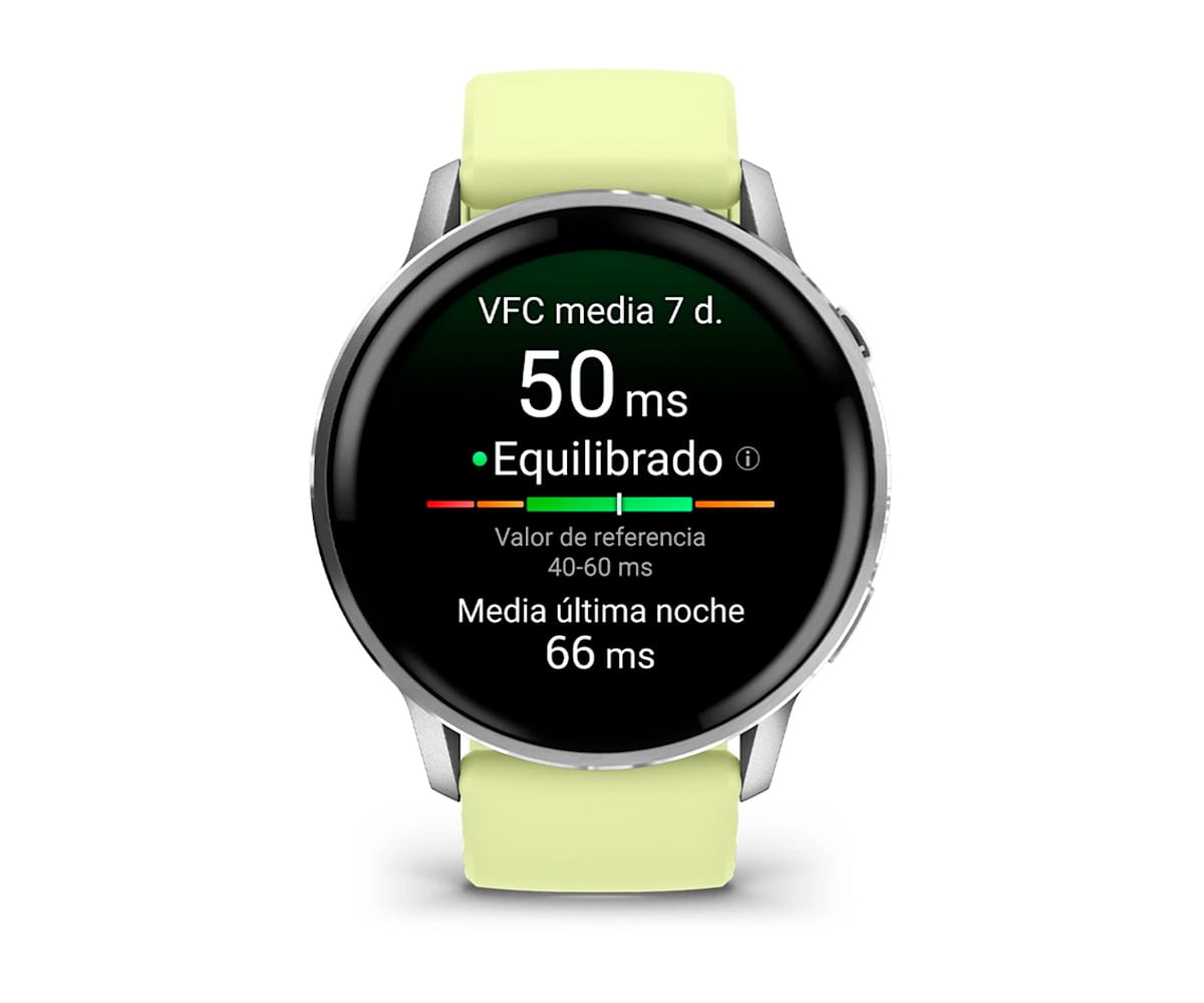 GARMIN VENU® 4 PLATEADO CON CORREA DE SILICONA AMARILLA / SMARTWATCH 45MM - detalle