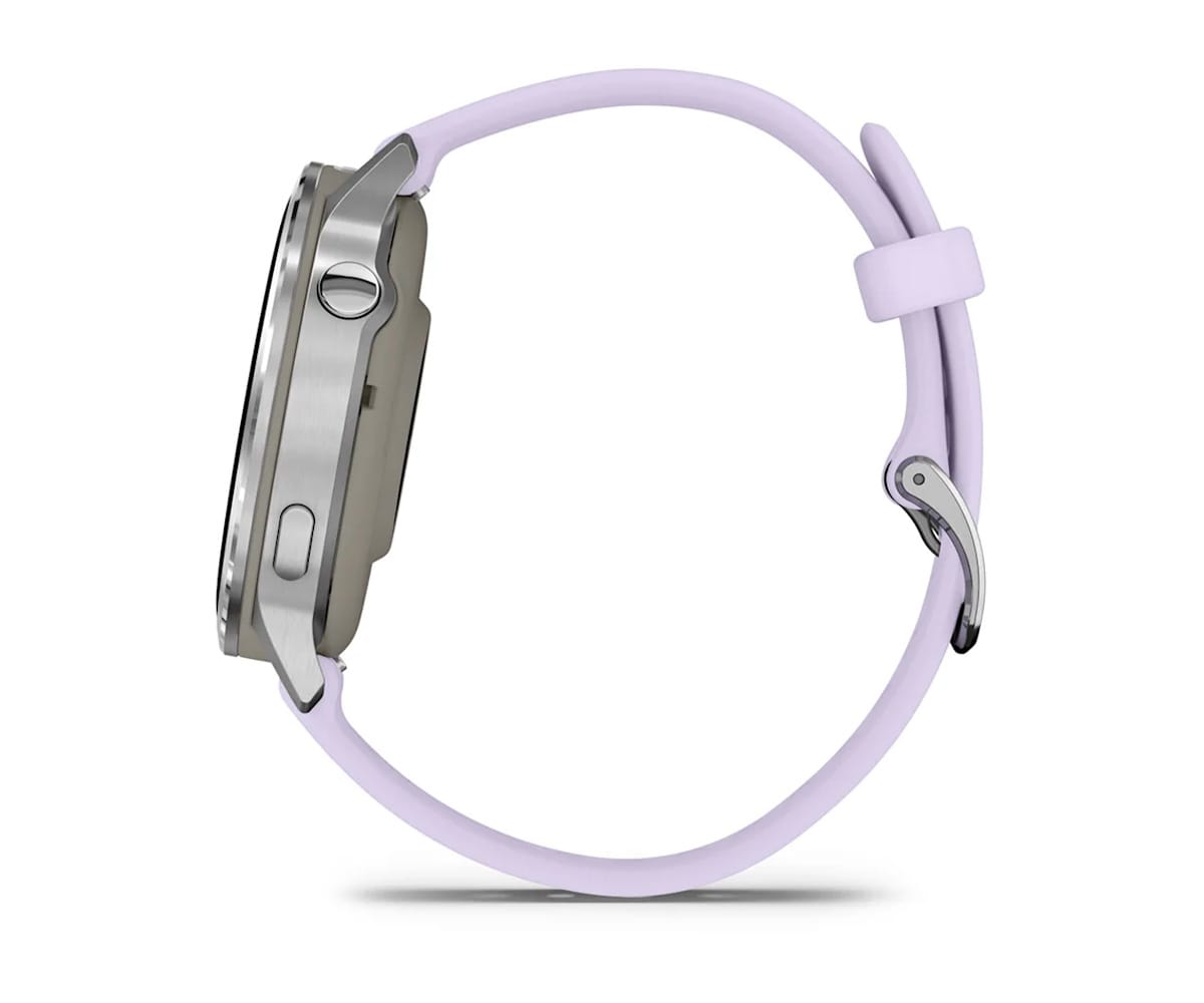 GARMIN VENU® 4 PLATEADO CON CORREA DE SILICONA LILA / SMARTWATCH 41MM - detalle