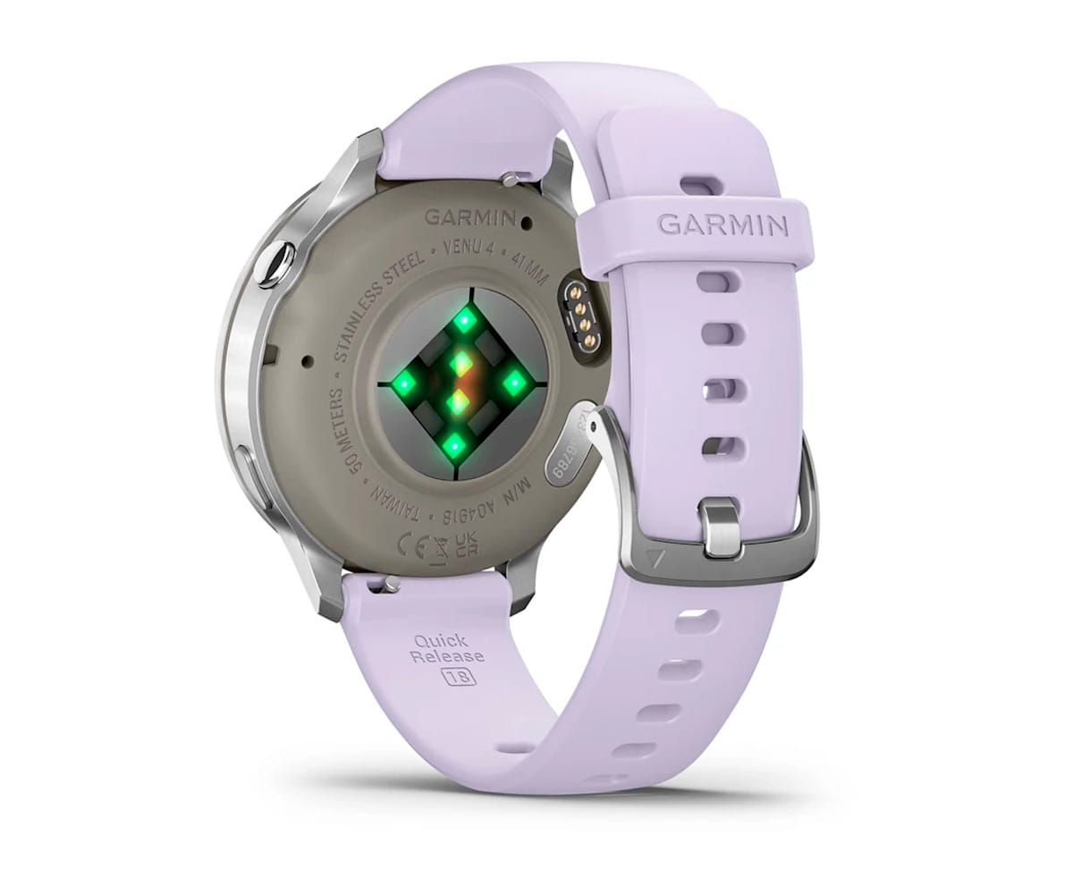 GARMIN VENU® 4 PLATEADO CON CORREA DE SILICONA LILA / SMARTWATCH 41MM - detalle