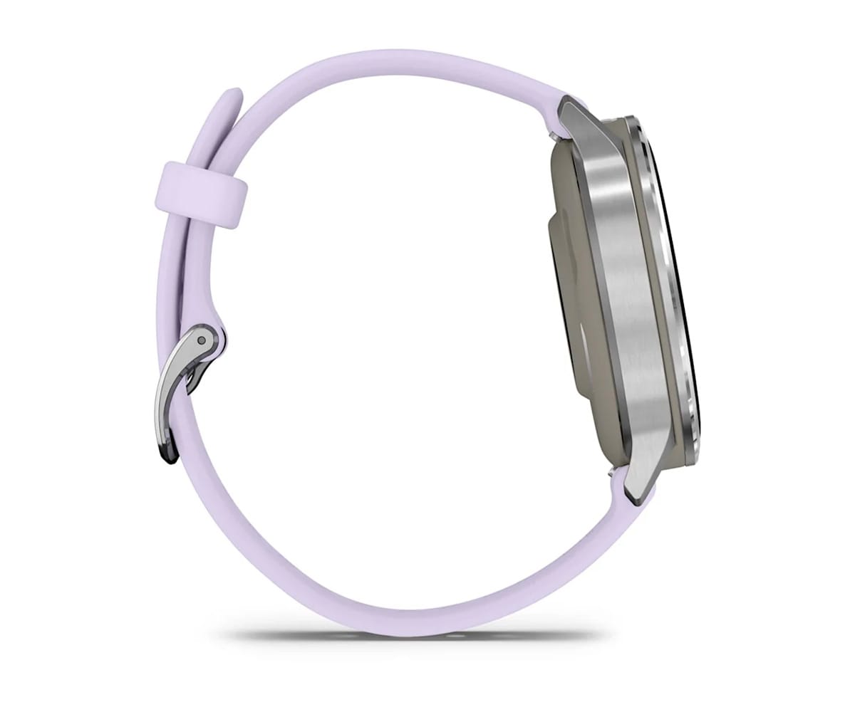 GARMIN VENU® 4 PLATEADO CON CORREA DE SILICONA LILA / SMARTWATCH 41MM - detalle