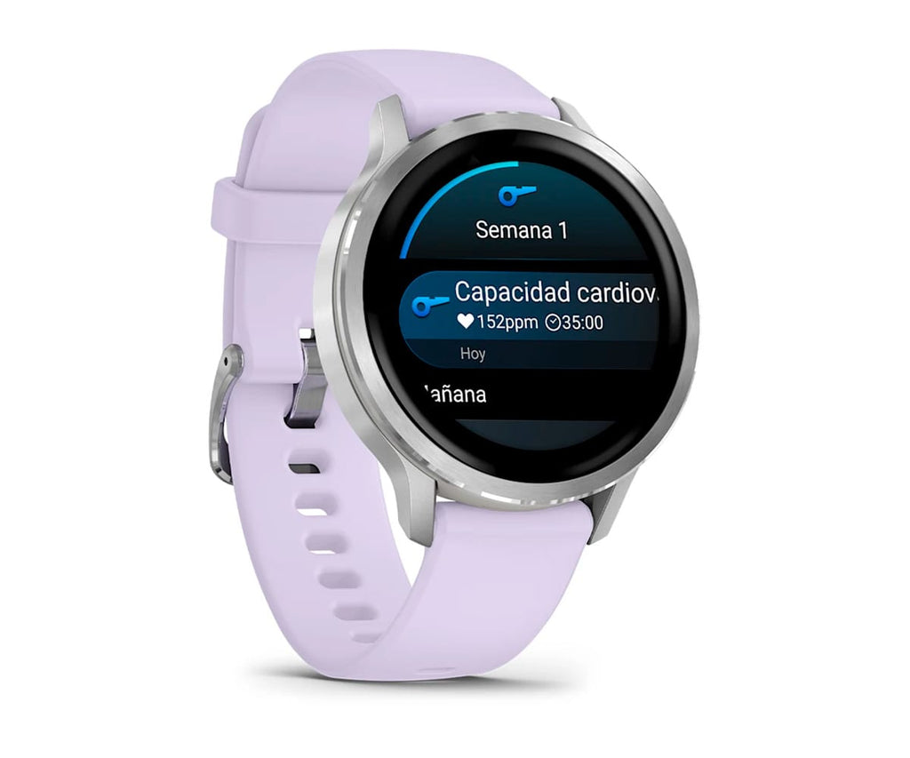 GARMIN VENU® 4 PLATEADO CON CORREA DE SILICONA LILA / SMARTWATCH 41MM - detalle
