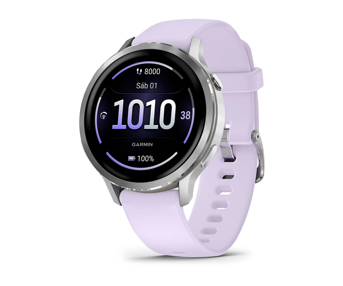 GARMIN VENU® 4 PLATEADO CON CORREA DE SILICONA LILA / SMARTWATCH 41MM