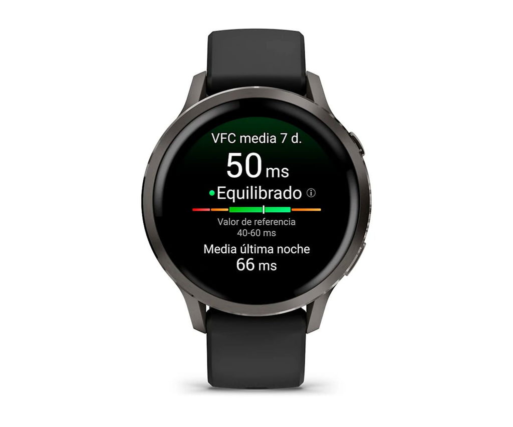 GARMIN VENU® 4 PLATEADO CON CORREA DE SILICONA NEGRA / SMARTWATCH 41MM - detalle