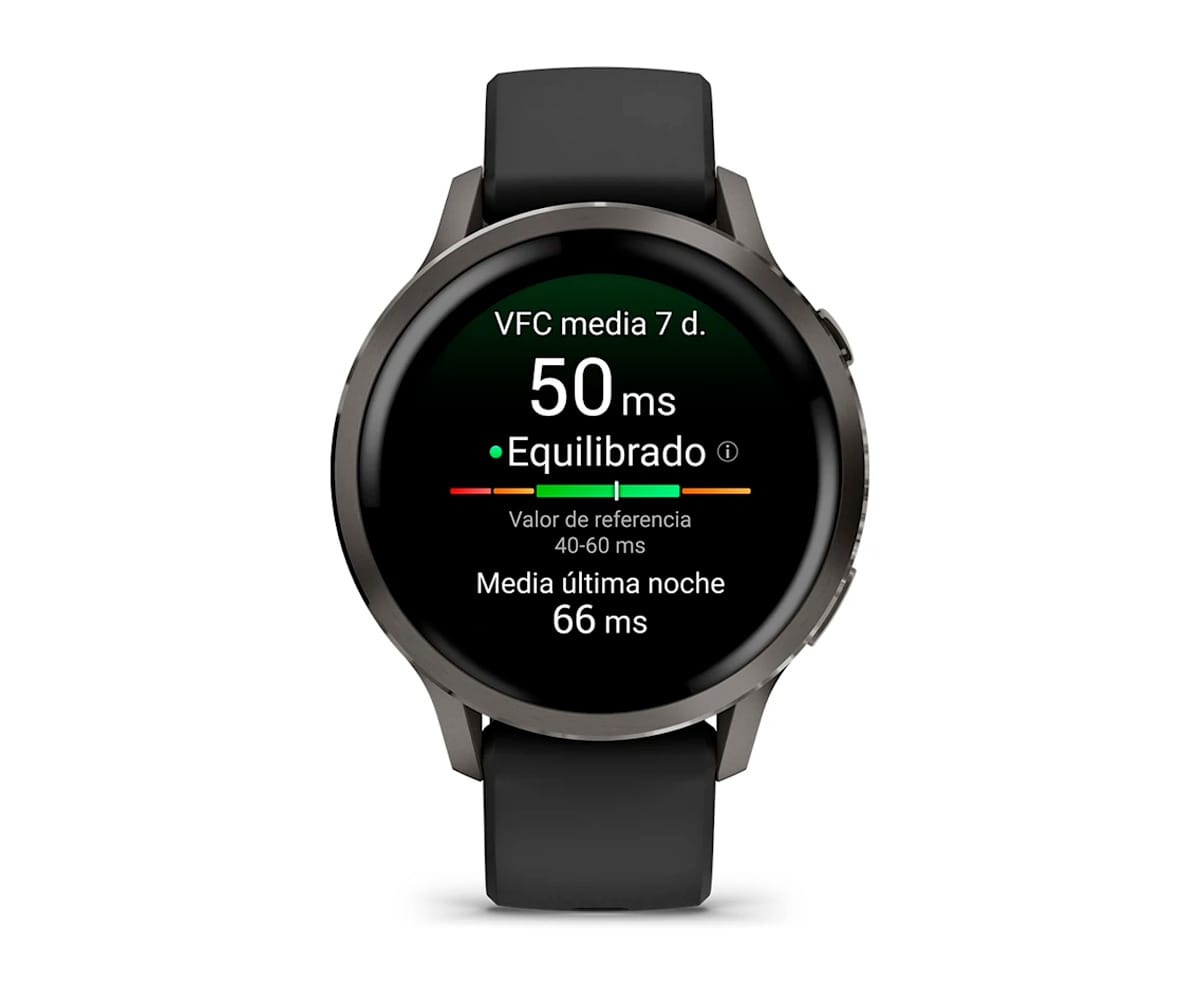 GARMIN VENU® 4 PLATEADO CON CORREA DE SILICONA NEGRA / SMARTWATCH 41MM - detalle