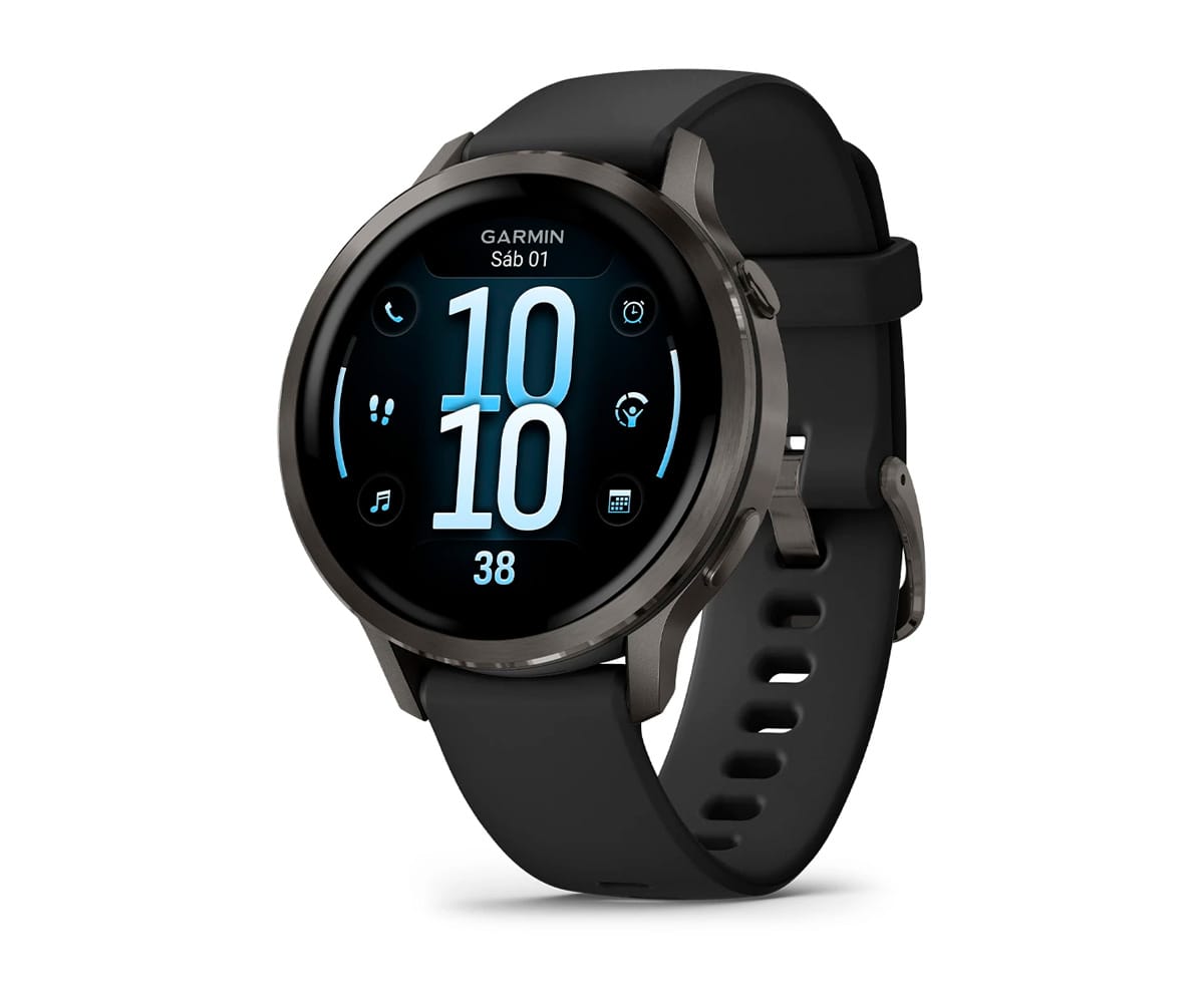 GARMIN VENU® 4 PLATEADO CON CORREA DE SILICONA NEGRA / SMARTWATCH 41MM