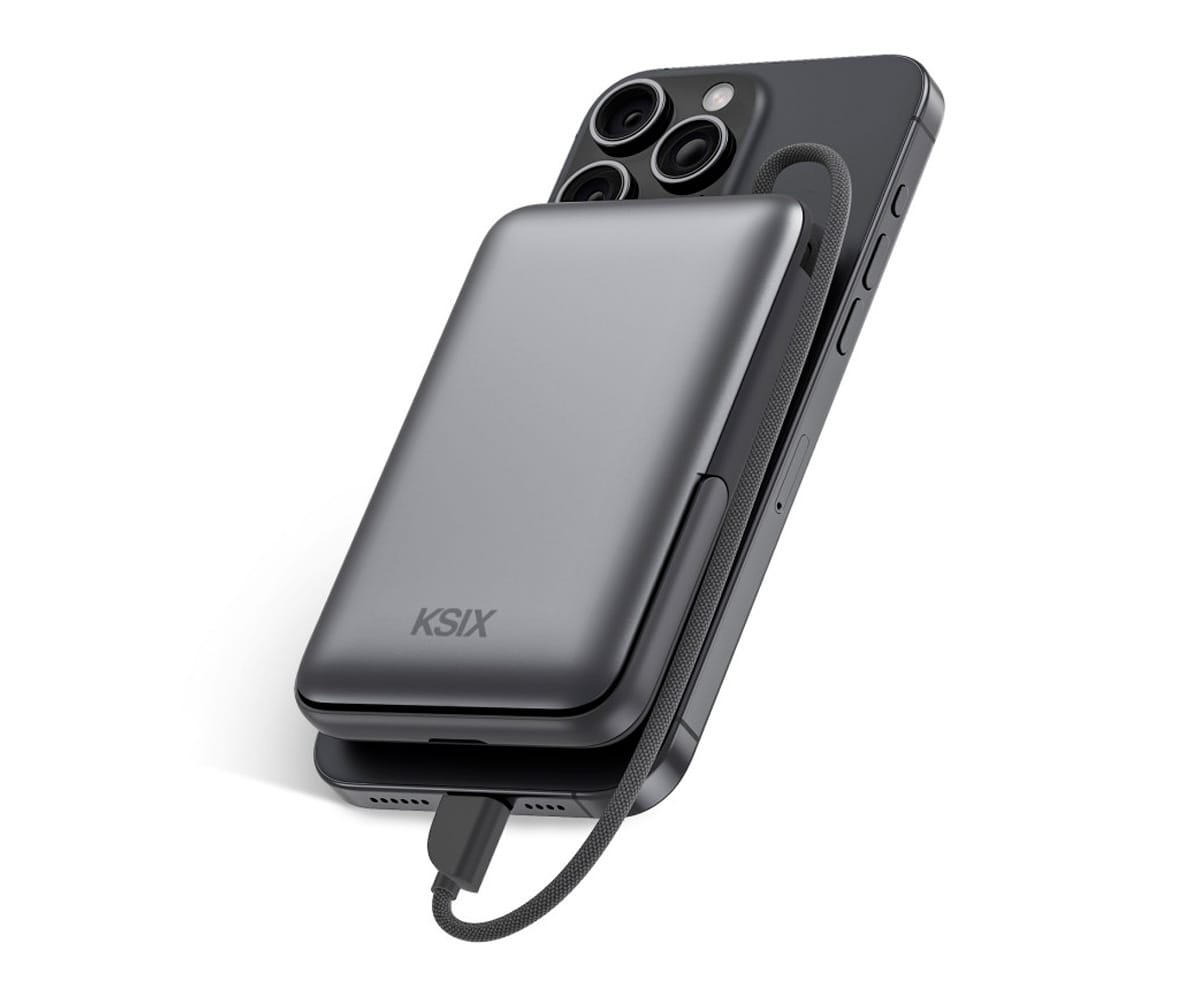 KSIX BPB10PD22INTSG GRIS / POWERBANK 10.000 MAH / COMPATIBLE CARGA MAGNÉTICA APPLE® Y APPLEWATCH® - detalle