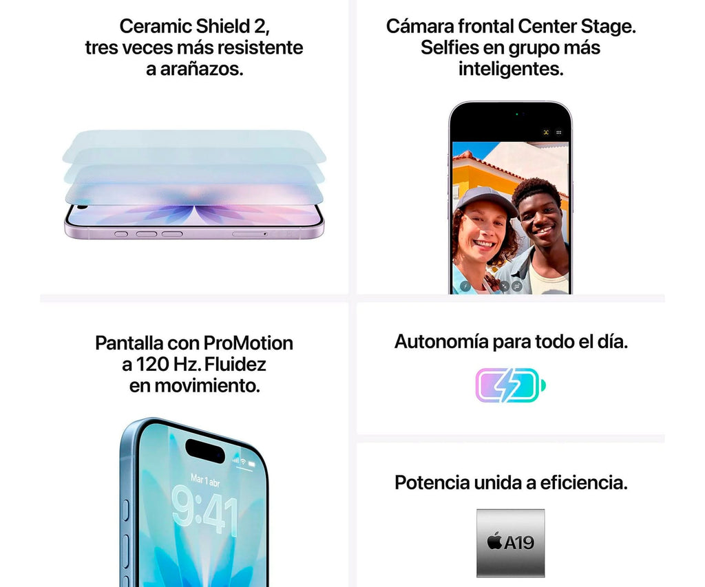 APPLE IPHONE 17 WHITE / 8+256GB / 6.3" OLED 120HZ - detalle