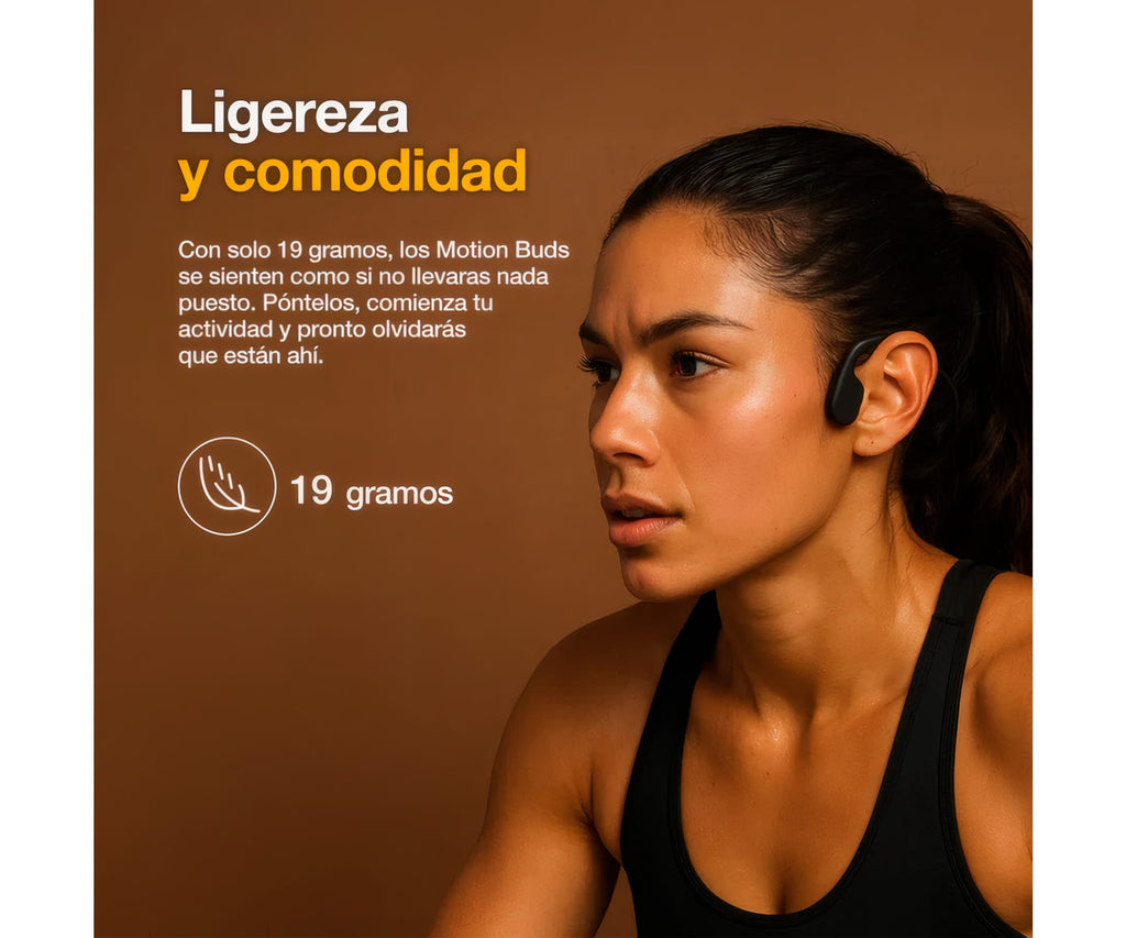 AGM MOTION BUDS BLANCO + NARANJA / AURICULARES DE CONDUCCIÓN ÓSEA INALÁMBRICOS - detalle