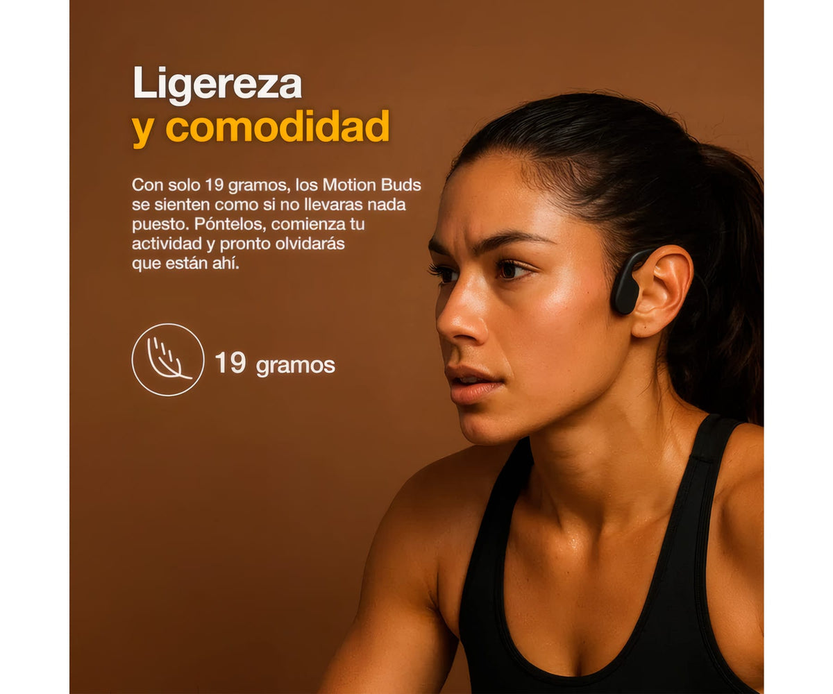 AGM MOTION BUDS BLANCO + NARANJA / AURICULARES DE CONDUCCIÓN ÓSEA INALÁMBRICOS - detalle